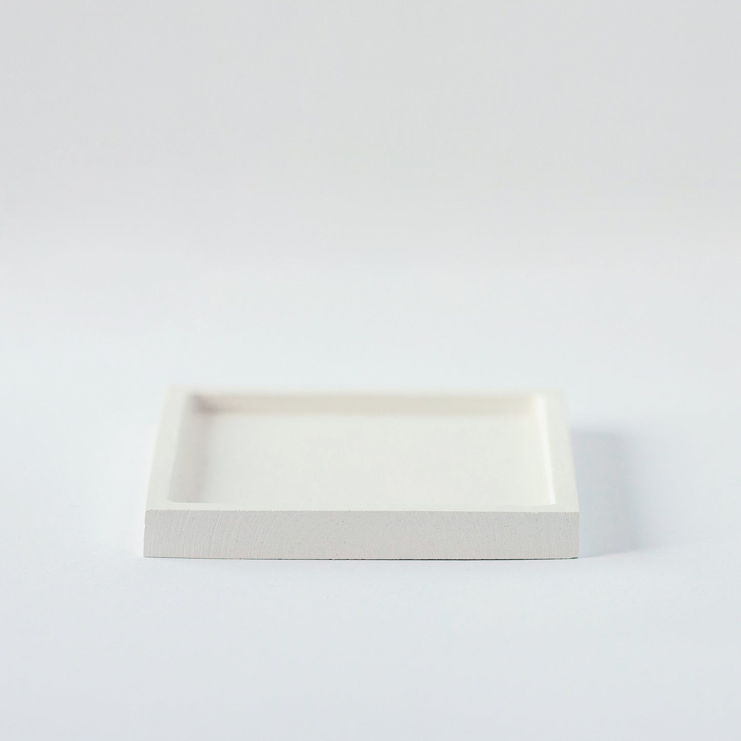 White Square Tray from Gypsum - Decorative Minimalist Elegance for Candles and Home Decor - Hand-Made Plate