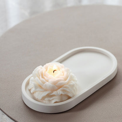 Eleganta peoniju aromātiskā svece – roku darbs, rapšu vaska svece, iekārtošanās dāvanas ideja