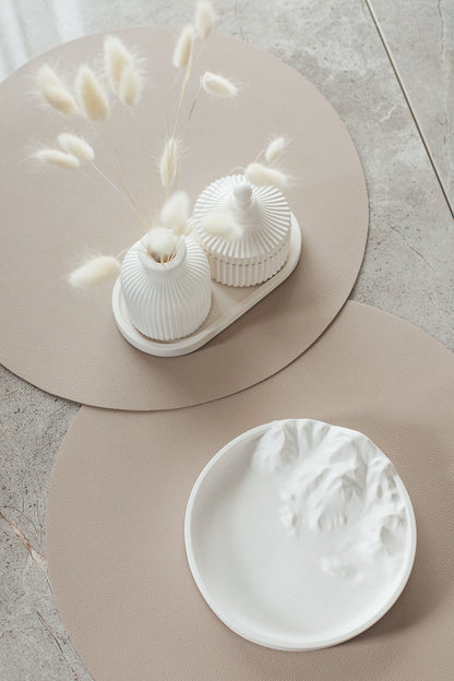 Gypsum Tray with Stunning Relief Detail for Fragrances and Jewelry