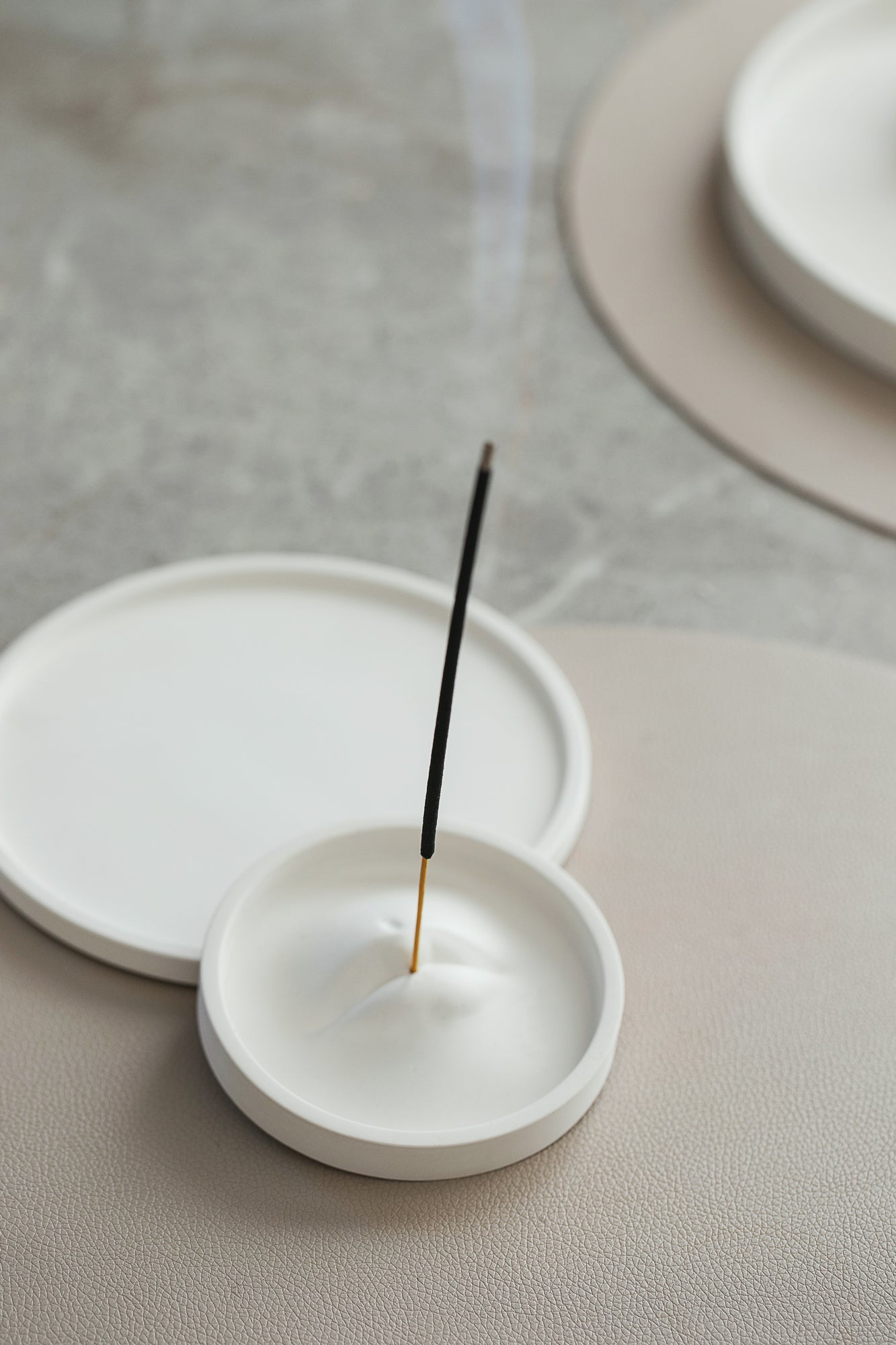 Modern Minimalist Incense Holder – Incense Stick Burner & Ash Catcher - Handmade White Gypsum Sticks Tray Stand for Home & Office