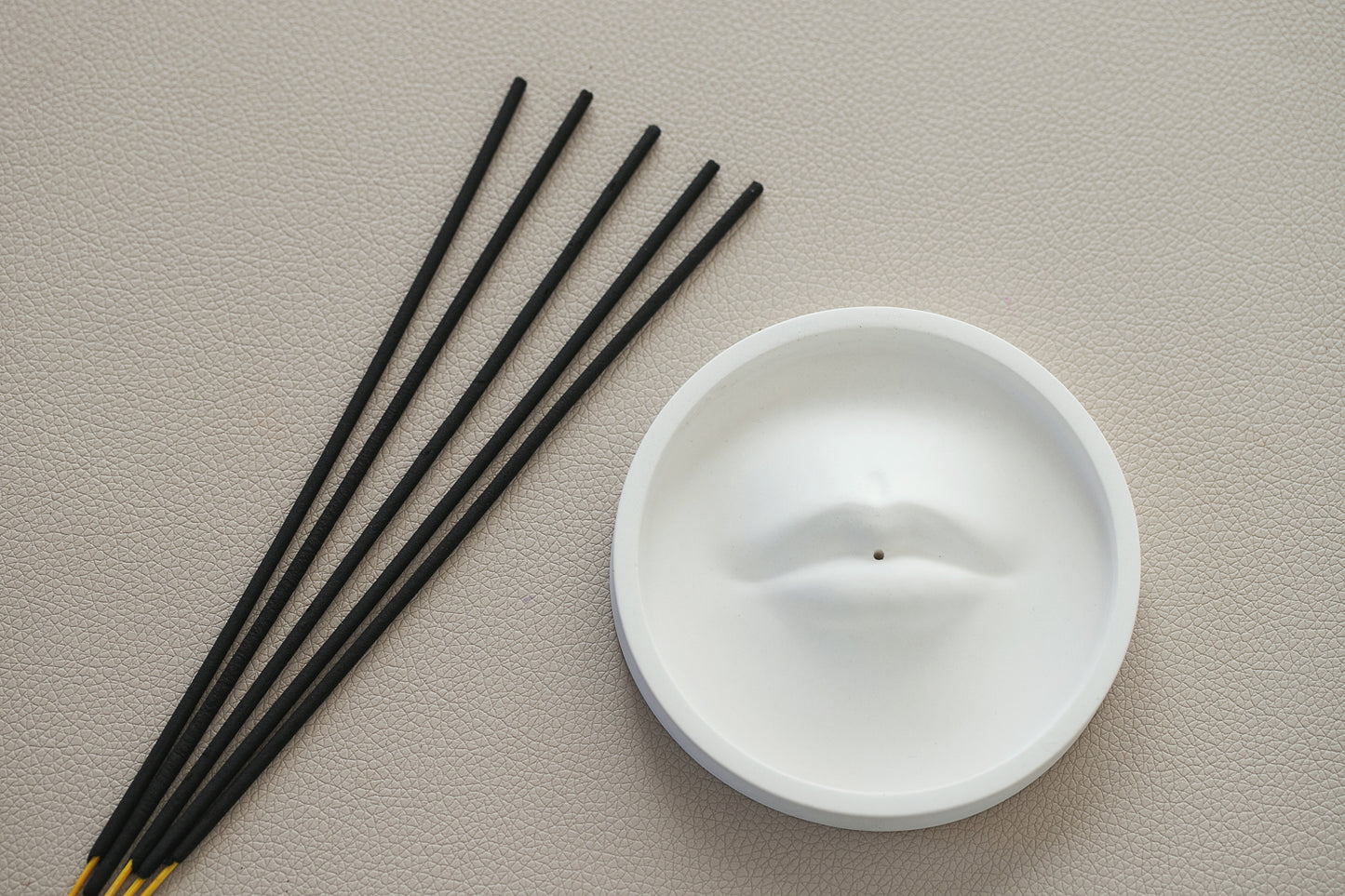 Modern Minimalist Incense Holder – Incense Stick Burner & Ash Catcher - Handmade White Gypsum Sticks Tray Stand for Home & Office