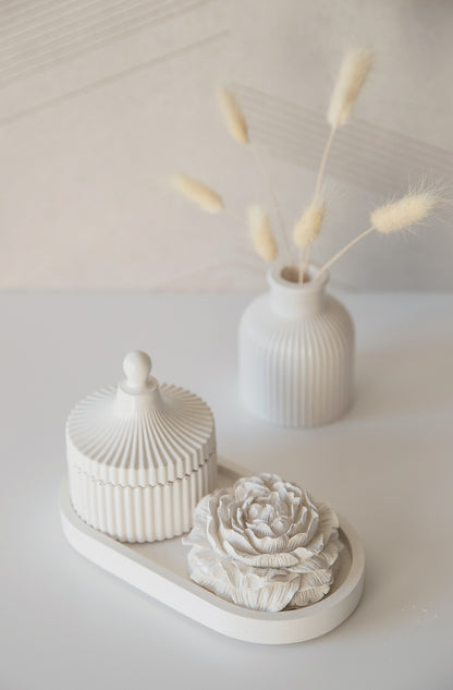 Gypsum Peony Blossom, Home Decor Element