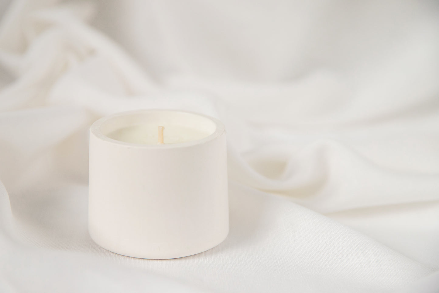 Cone Scented Candle in Handmade Gypsum Jar, Coconut Wax Candle with Cotton Wick