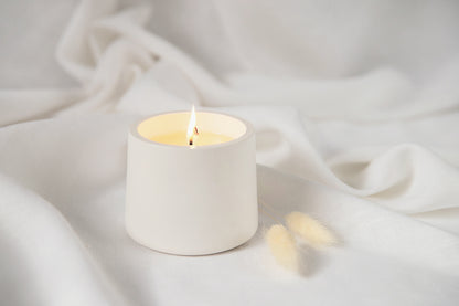 Cone Scented Candle in Handmade Gypsum Jar, Coconut Wax Candle with Cotton Wick