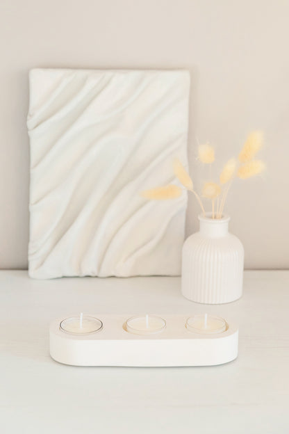 Gypsum Tea Candle Holder for Aroma Sampling and Elegant Home Decor