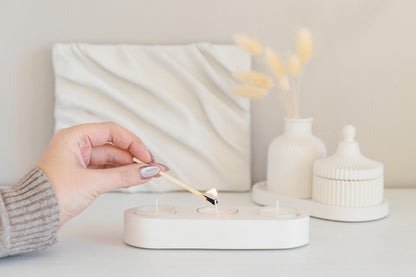 Gypsum Tea Candle Holder for Aroma Sampling and Elegant Home Decor