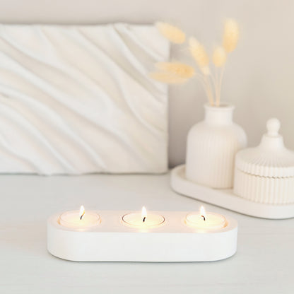 Gypsum Tea Candle Holder for Aroma Sampling and Elegant Home Decor