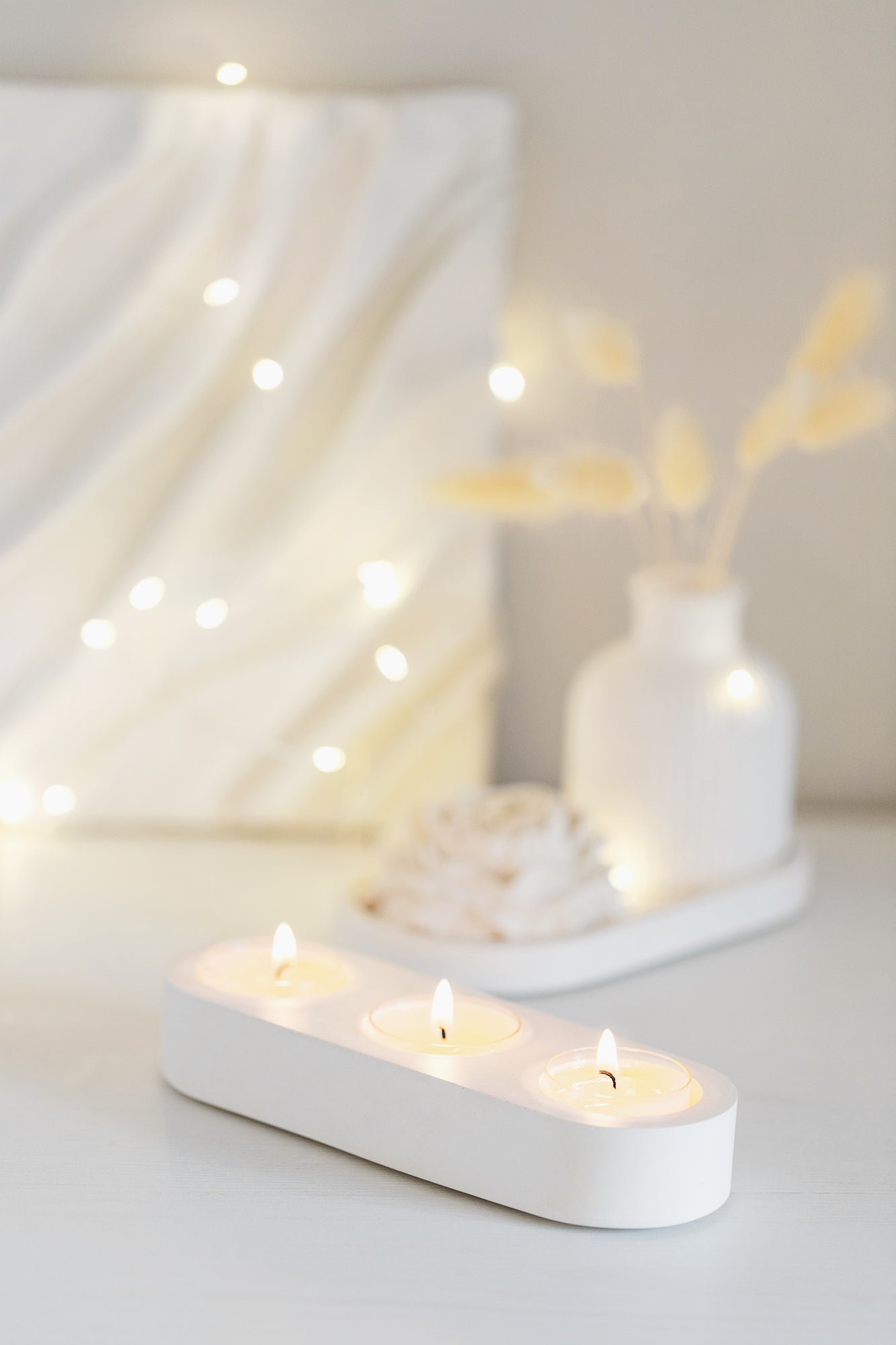 Gypsum Tea Candle Holder for Aroma Sampling and Elegant Home Decor