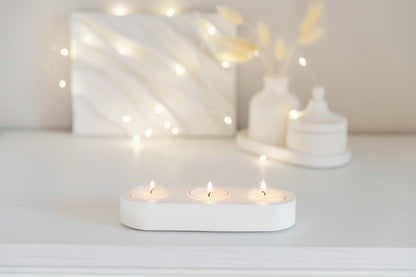 Gypsum Tea Candle Holder for Aroma Sampling and Elegant Home Decor